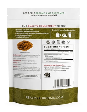 Immune Support Real Mushrooms con hongo maitake sabor natural de 45 g