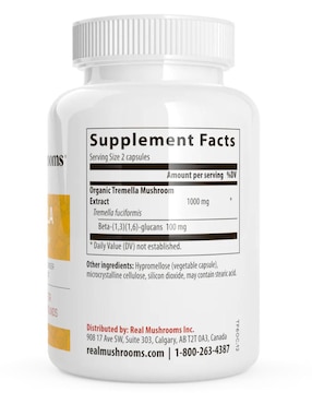 Rejuvenation Real Mushrooms con tremella sabor natural de 120 cápsulas