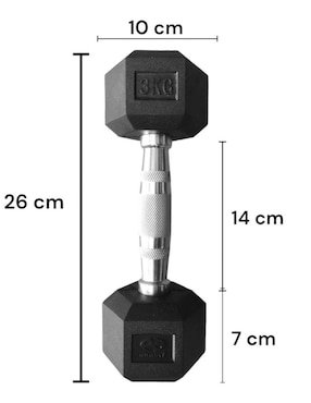 Set mancuernas de peso fijo Infinité 3 kg 2 piezas