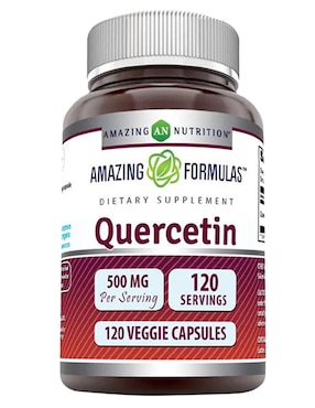 Quercetin 500 mg Amazing Nutrition con quercetina sabor natural de 120 cápsulas