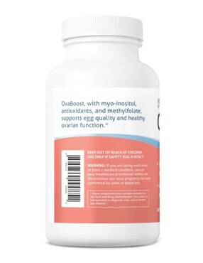 OvaBoost Fairhaven Health con vitamina e folate myo inositol sabor natural de 120 cápsulas