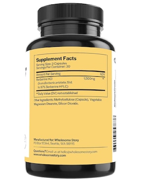 Berberine Wholesome Story con berberina sabor natural de 90 cápsulas