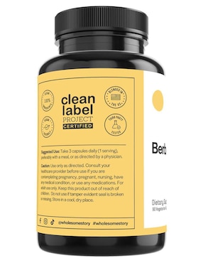 Berberine Wholesome Story con berberina sabor natural de 90 cápsulas