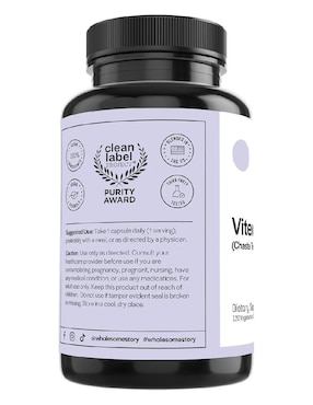 Vitex Wholesome Story con baya del árbol casto sabor natural de 120 cápsulas