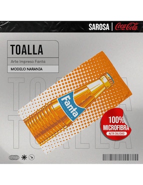 Toalla de playa Sarosa Fanta Naranja de microfibra
