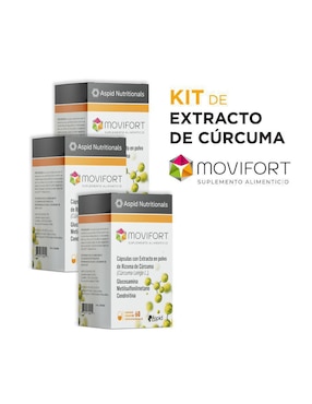 Paquete Movifort con 3 frascos, en total Movifort con glucosamina de 180 Cápsulas