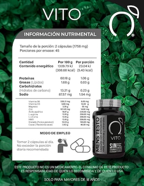 Menstesto Aminoácidos, HMB, Vitaminas y Minerales DUO Vito - Vitaminas Totales de 180 Cápsulas