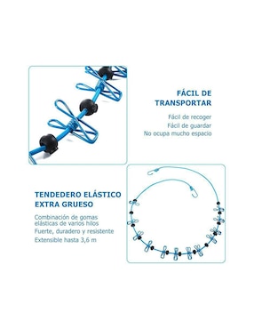 Tendedero retráctil Op de plástico y metal