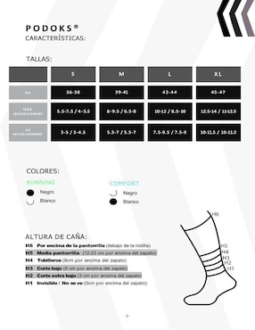 Calcetín biomecánico para correr Podoks unisex