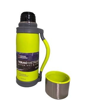 Termo National Geographic de acero inoxidable con tapa rosca 1.2 L