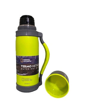Termo National Geographic de acero inoxidable con tapa rosca 1.2 L