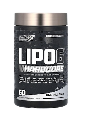 Lipo 6 Hardcore Nutrex con cafeína de 60 cápsulas