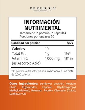 Liposomal Vitamina C Dr. Mercola de 180 Cápsulas