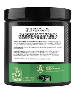 Creatina Monohidratada Optimum Nutrition de 300 g