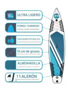 Tabla de remos Vanlig inflable con remo y accesorios adulto