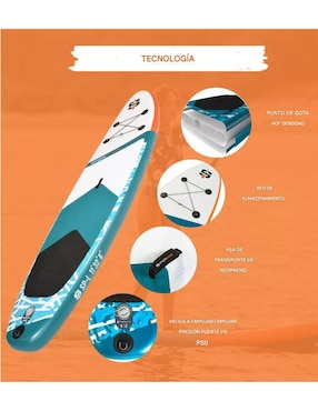 Tabla de remos Vanlig inflable con remo doble acción adulto