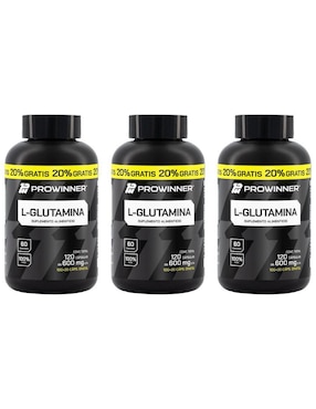Set de suplementos alimenticios de L-Glutamina 100 Cápsulas + 20% Extra - Prowinner Prowinner