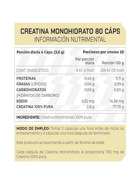 Set de suplementos alimenticios de Creatina Monohidrato Prowinner