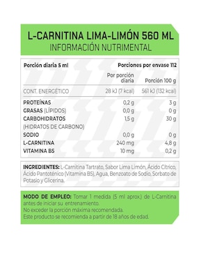 Kit de suplementos alimenticios de L-Carnitina Líquida Lima Limón Prowinner