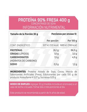 Set de suplementos alimenticios de Proteína 90% Conc Soya Prowinner