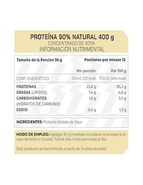 Set de suplementos alimenticios de Proteína 90% Conc Soya Prowinner
