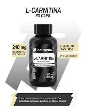 Set de suplementos alimenticios de L-Carnitina (240 mg) 60 Cápsulas - Prowinner Prowinner