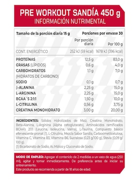 Set de suplementos alimenticios de Preworkout Prowinner