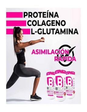 Bitech Ladie 100% Whey Hidrolizada
Colageno y L-Glutamina Bitech con proteína de suero de leche aislado sabor chocolate de 1 kg