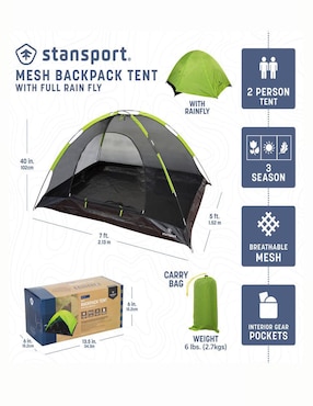 Casa de campaña Stansport para 2 personas adulto