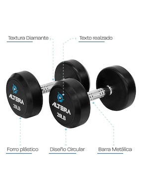Set mancuernas de peso fijo Altera 9 kg 2 piezas
