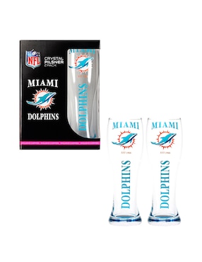 Vaso Pilsner NFL nfl 2025 de vidrio con 2 piezas piezas