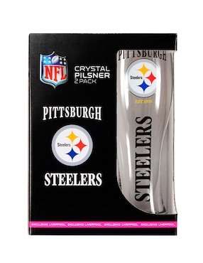 Set de vaso pilsner NFL Pittsburgh Steelers de vidrio con 2 piezas