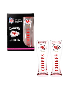 Vaso Pilsner NFL nfl 2025 de vidrio con 2 piezas piezas