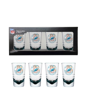 Kit tequilero Nfl de vidrio