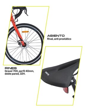Bicicleta de ruta Gravel rodada 700 unisex