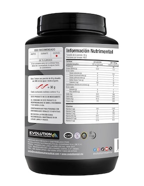 Evolution Proteína Wp100 Evolution Nutraceutical Company con suero de leche, cocoa natural, lecitina y fruto del monje sabor nuez