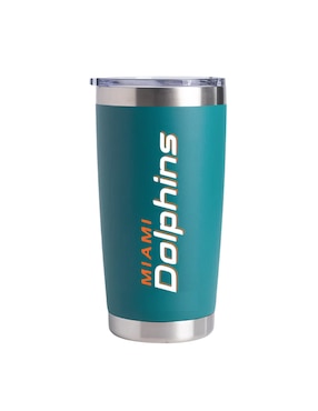 Termo Norday de acero inoxidable Dolphins NFL con tapa a presión 600 ml