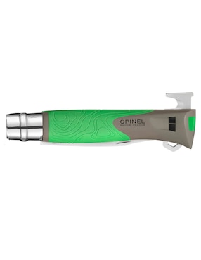 Navaja outdoor con gancho de garrapatas verde