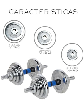 Kit mancuernas de peso variable Lab.g 20 kg 25 piezas
