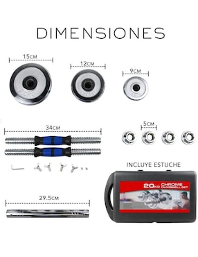 Kit mancuernas de peso variable Lab.g 20 kg 25 piezas