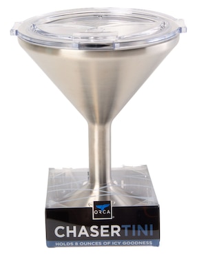 Copa térmica martini Orca de acero inoxidable Tini con tapa a presión 384 ml