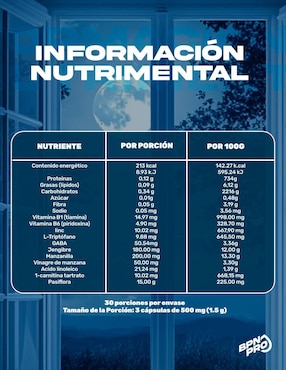 Zzz Brn Bpn Pro con l-carnitina de 90 cápsulas