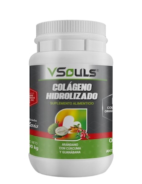 Colágeno hidrolizado duo Vsouls con ácido hialurónico sabor arándano