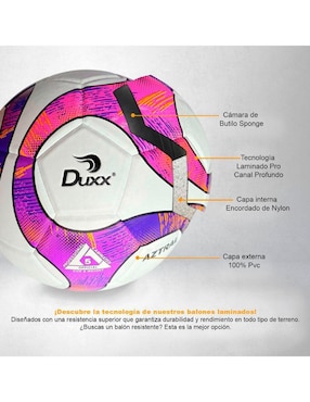 Balón Duxx Sports Laminado Pro Aztral para fútbol
