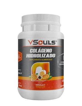 2 Botes Colágeno Hidrolizado Vsouls Naranja Y Blueberry Vsouls sabor original