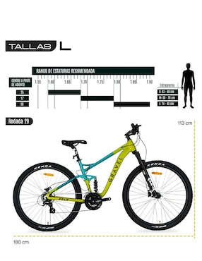 Bicicleta de montaña Gravel rodada 29 Fuji unisex