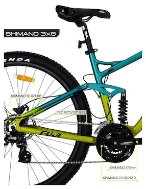Bicicleta de montaña Gravel rodada 29 Fuji unisex