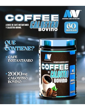 Coffee & Calostro Bovino 60 Tazas 300g Advance Labs Nutrition Advance Nutrition con calostro bovino sabor café de 500 g