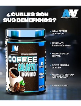 Coffee & Calostro Bovino 60 Tazas 300g Advance Labs Nutrition Advance Nutrition con calostro bovino sabor café de 500 g