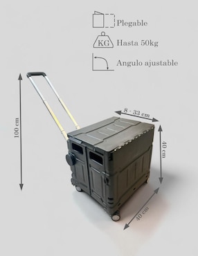 Carrito vagón plegable Cm-Top con capacidad de 50 kg
